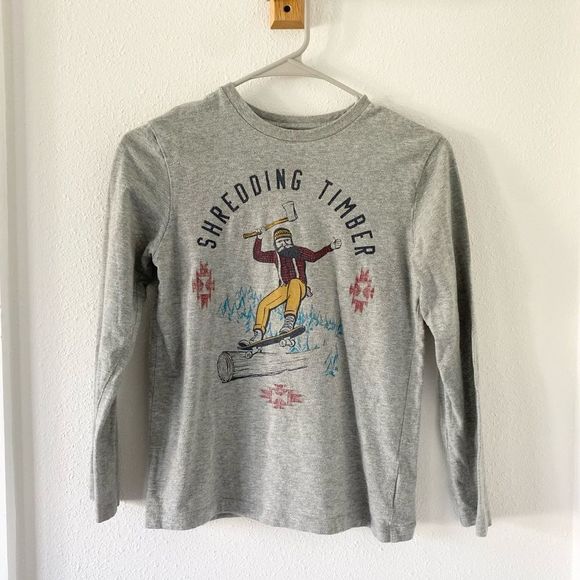 GAP Kids Boys Shredding Timber Long Sleeve T Shirt Size Age 10 Years L Large - Picture 1 of 3